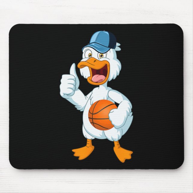 Duck Playing Bysketbyll Kostüm Bysketbyll Player Mousepad (Vorne)