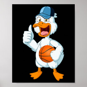 Duck Playing Bysketbyll Kostüm Bysketbyll Player Poster
