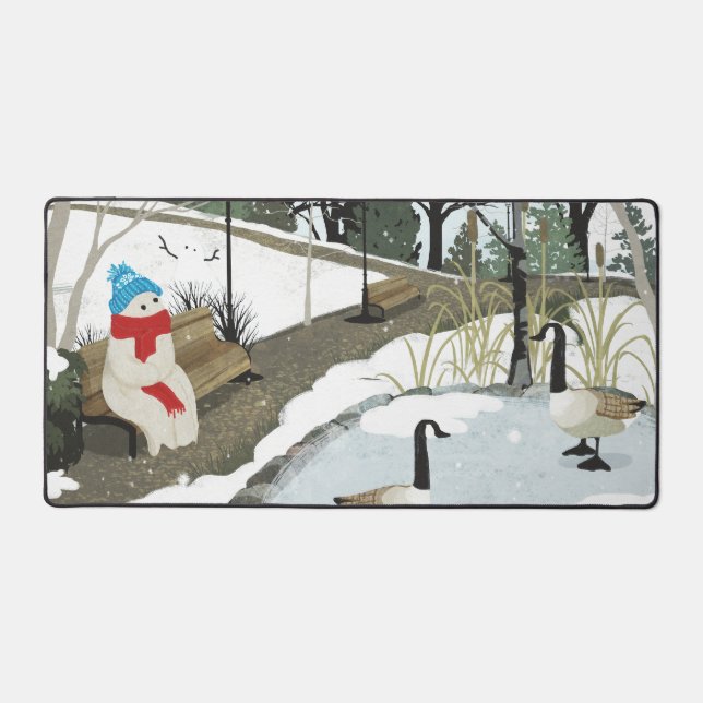 Duck Pond - Winter Schreibtischunterlage (Vorderseite)