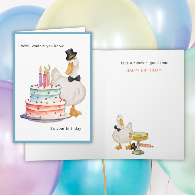 Duck Pun Birthday Card Feiertagskarte (Von Creator hochgeladen)