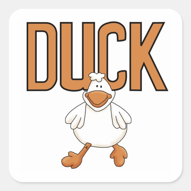 Duck Quadratischer Aufkleber (Vorderseite)