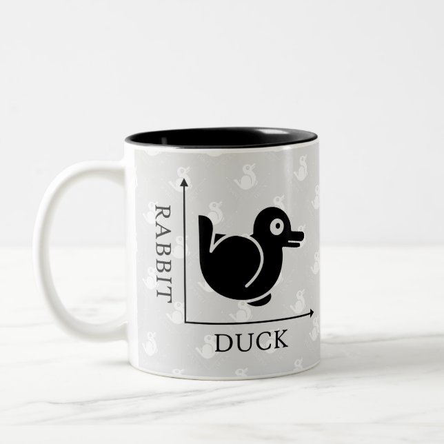 Duck Rabbit Illusion Zweifarbige Tasse (Links)