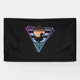 Duck Retro 80er EDM Synthwave Gift T - Shirt Banner