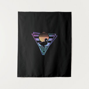 Duck Retro 80er EDM Synthwave Gift T - Shirt Wandteppich