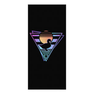 Duck Retro 80er EDM Synthwave Gift T - Shirt Werbekarte
