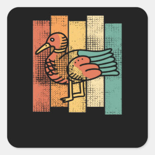 Duck Retro Quadratischer Aufkleber