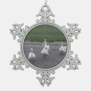 Duck Schneeflocken Zinn-Ornament