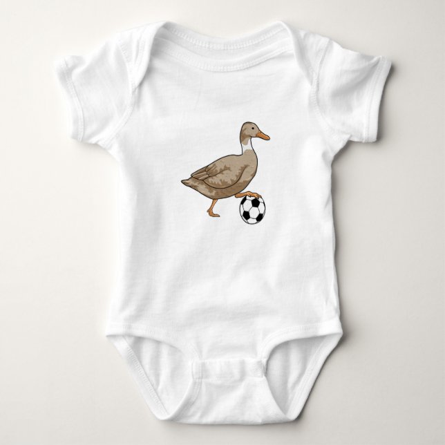 Duck Soccer Player Soccer Baby Strampler (Vorderseite)