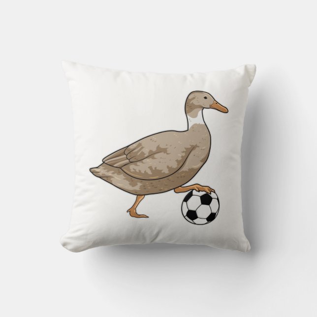 Duck Soccer Player Soccer Kissen (Vorderseite)