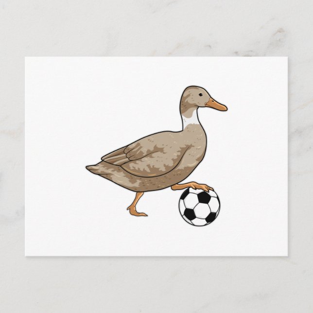 Duck Soccer Player Soccer Postkarte (Vorderseite)