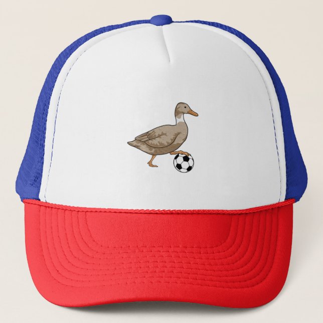 Duck Soccer Player Soccer Truckerkappe (Vorderseite)