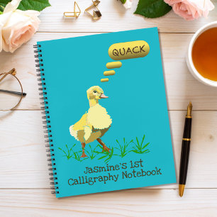 Duck Sprichwort Quack Kids 1st Calligraphy Notizbuch
