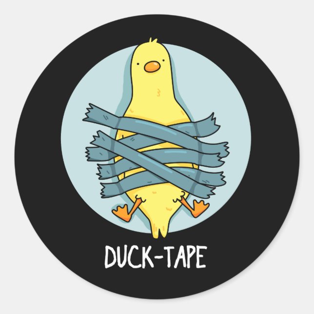 Duck Tape Funny Duct Tape Pun Dark BG Runder Aufkleber (Vorderseite)
