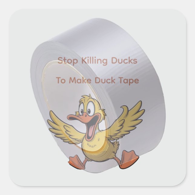 duck tape sarcasm quadratischer aufkleber (Vorderseite)