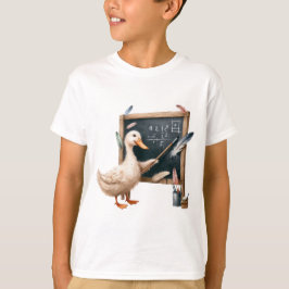 Duck Teacher Mathe auf Blackboard Boys T - Shirt