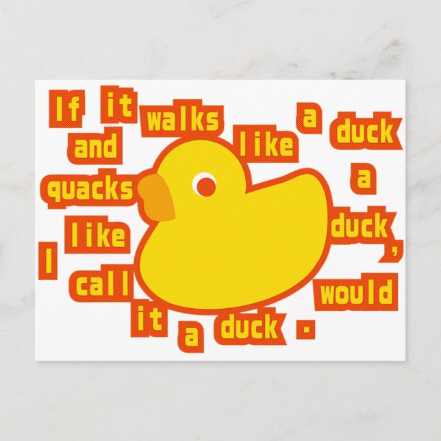 Duck_Typing Postkarte (Vorderseite)