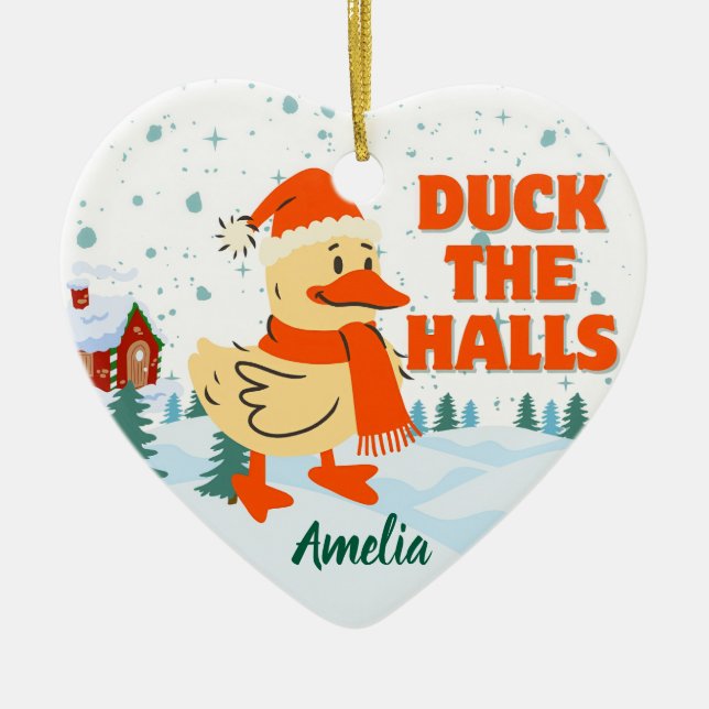 Duck-Weihnachten Keramik Ornament (Vorne)