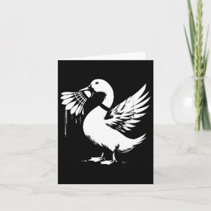Duck with Shuttle - Funny Graphic Badminton Lover Karte