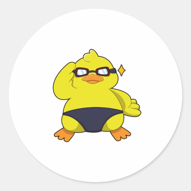 Duck with Sunglasses Runder Aufkleber (Vorderseite)