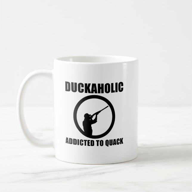 Duckaholic Funny Hunting Mug Kaffeetasse (Links)