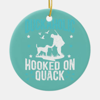 Duckaholic Hookon Quack Wasservögel Jagd Keramik Ornament
