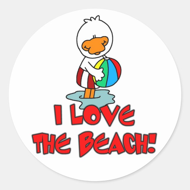Duckie Liebe der Strand Runder Aufkleber (Vorderseite)