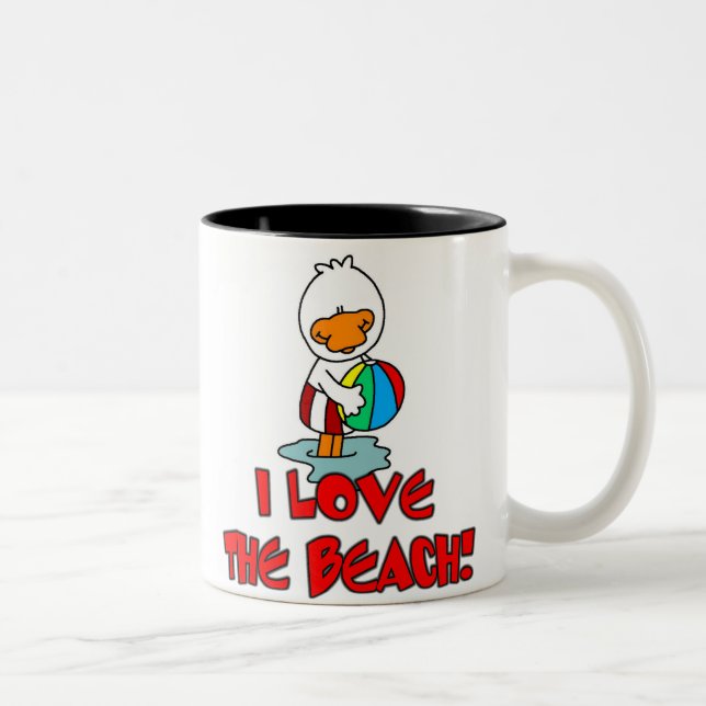 Duckie Liebe der Strand Zweifarbige Tasse (Rechts)