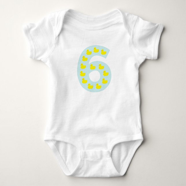 Duckling Nummer 6 in himmelblau Baby Strampler (Vorderseite)