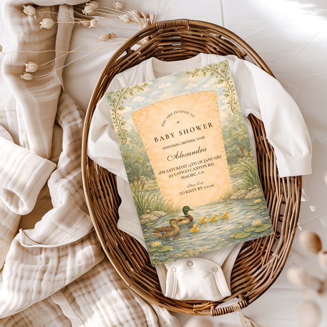 Duckling Pond Baby Shower Einladung (Von Creator hochgeladen)
