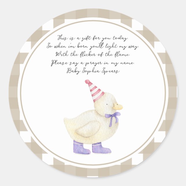 Duckling - Pray Candle Runder Aufkleber (Vorderseite)