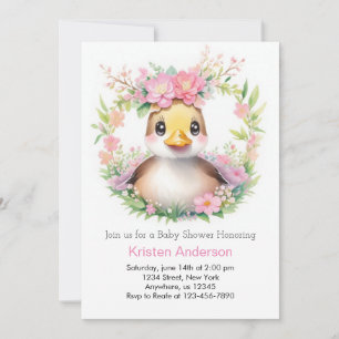 Duckling Serenade: Eine Babydusche für Mädchen Einladung