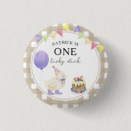 Duckling Wasserfarbe 1. Geburtstag Button
