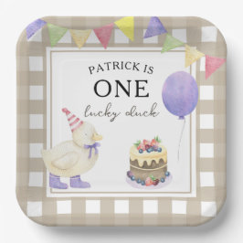 Duckling Wasserfarbe 1. Geburtstag Pappteller