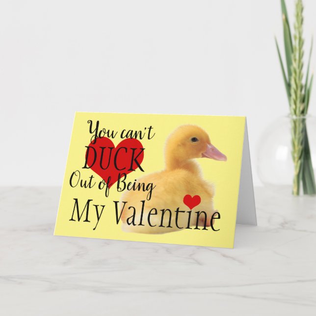 Duckling Yellow Valentine Karte (Vorderseite)