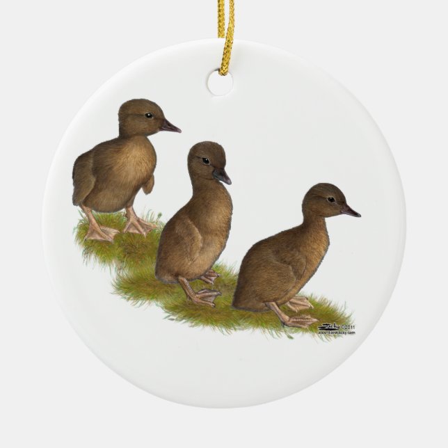 Ducklings: Schokoladenläufer Keramikornament (Vorne)