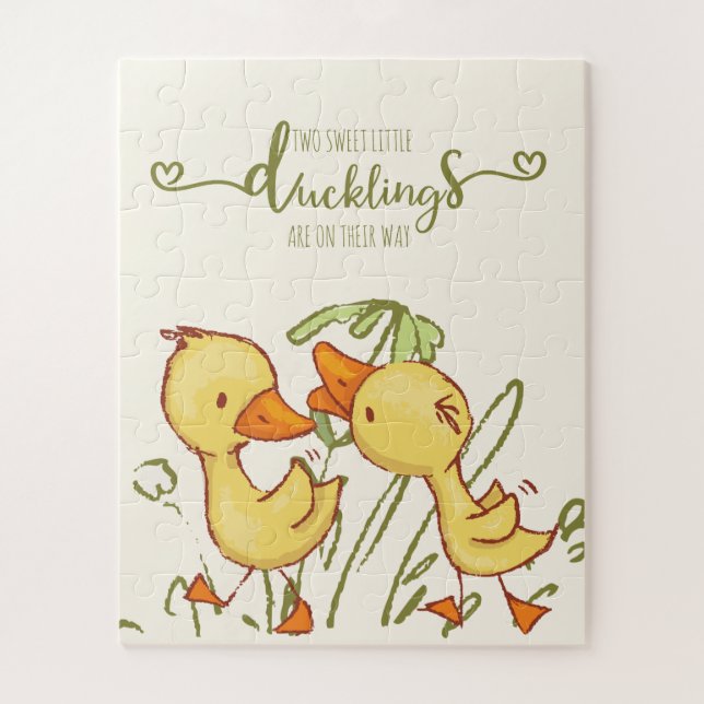 Ducklings Twins Baby Dusche (Vertikal)