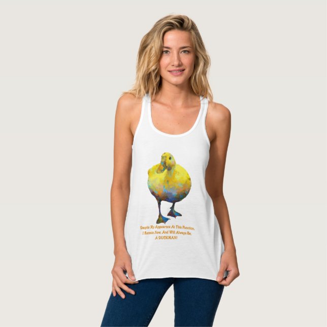 Duckman Women's Razor Back Tank Top (Vorderseite Vollansicht)