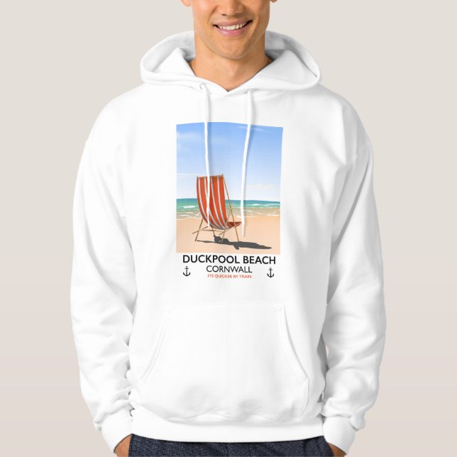 Duckpool Beach Cornwall Reiseplakat Hoodie (Vorderseite)