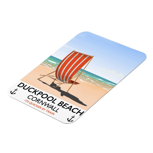 Duckpool Beach Cornwall Reiseplakat Magnet (Linke Seite)