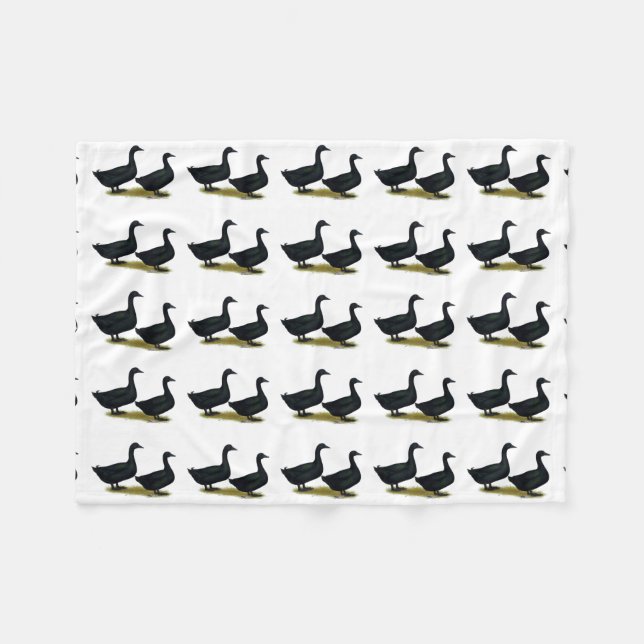 Ducks:  Black Cayugas Fleecedecke (Vorderseite (Horizontal))
