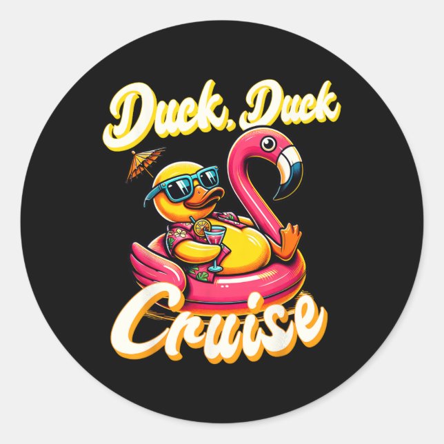 Ducks Duck Duck Cruise Family Vacation Ru Runder Aufkleber (Vorderseite)