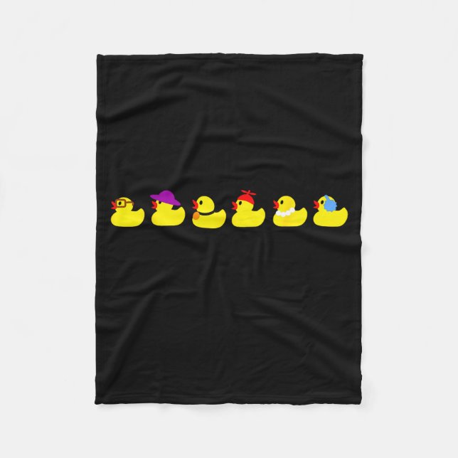 Ducks In A Row Funny Pun Dad Joke Cute Humor Rubbe Fleecedecke (Vorderseite)