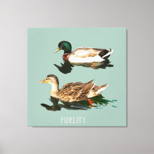 Ducks mallards essbare Zuckerguss Runden Leinwanddruck
