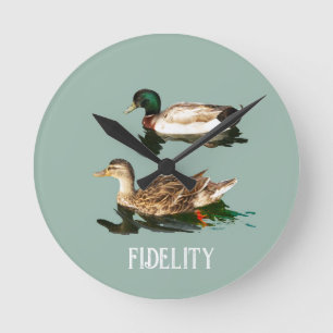 Ducks mallards essbare Zuckerguss Runden Runde Wanduhr