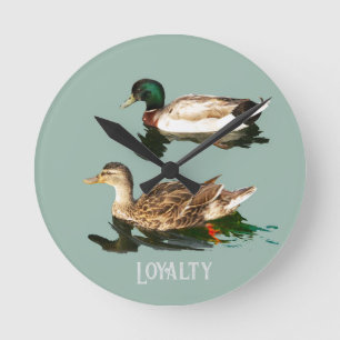Ducks mallards runde wanduhr
