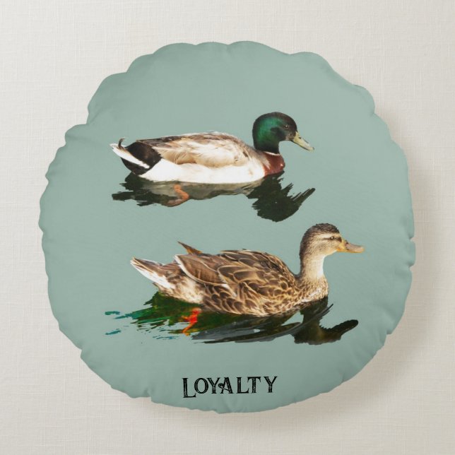 Ducks mallards rundes kissen (Vorderseite)