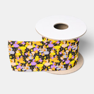 Ducks-n-Dots-Style-1-Black-SATIN RIBBON SPOOL Satinband
