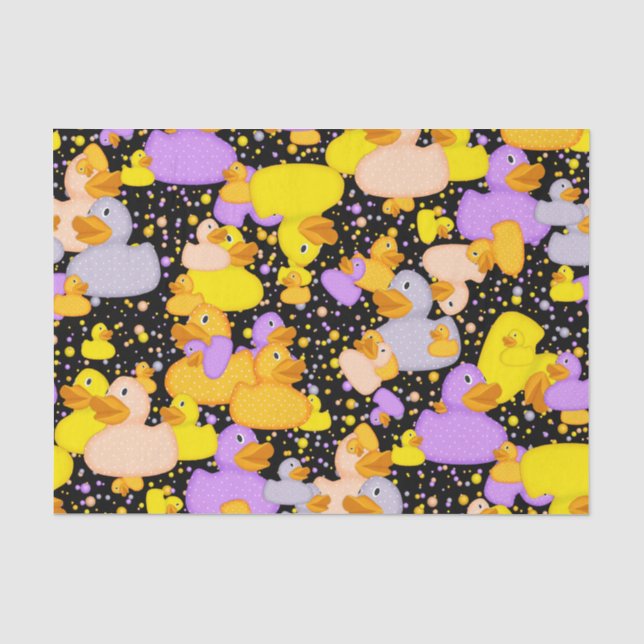 Ducks-n-Dots-Style-1-Black-TISSUE-WRAP-PAPIER Seidenpapier (Vorderseite)