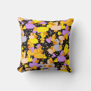 Ducks-n-Dots-Style-1-Schwarz-Sq-DREHPILLOW Kissen