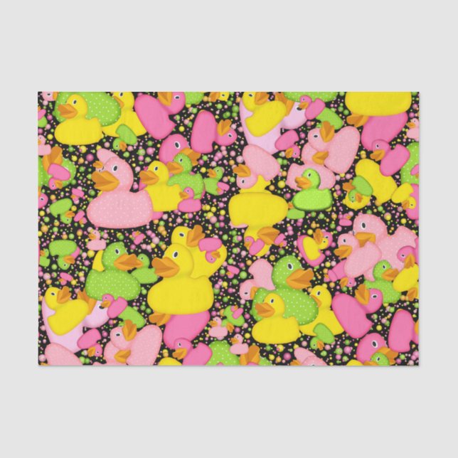 Ducks-n-Dots-Style-2-Black-TISSUE-WRAP-PAPIER Seidenpapier (Vorderseite)
